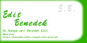 edit benedek business card